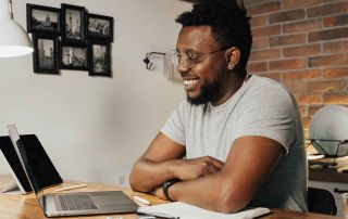 Man working remotely