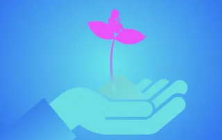 Hand holding a flower
